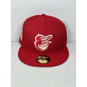 New Era Baltimore Orioles 59FIFTY Fitted MLB Hat Cap Side Patch Size 7 1/4